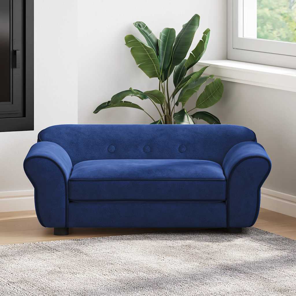 Sofá para cães 72x45x30 cm pelúcia azul