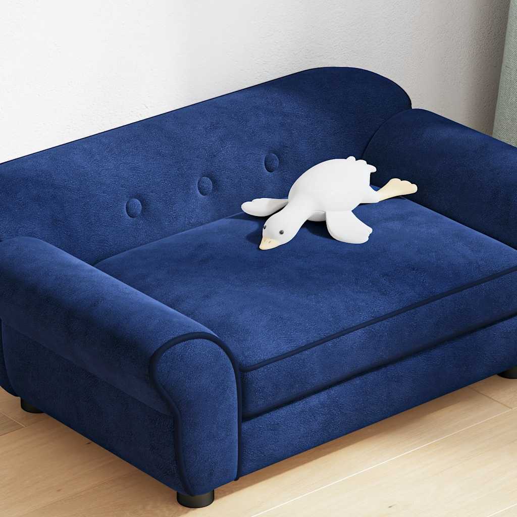 Sofá para cães 72x45x30 cm pelúcia azul