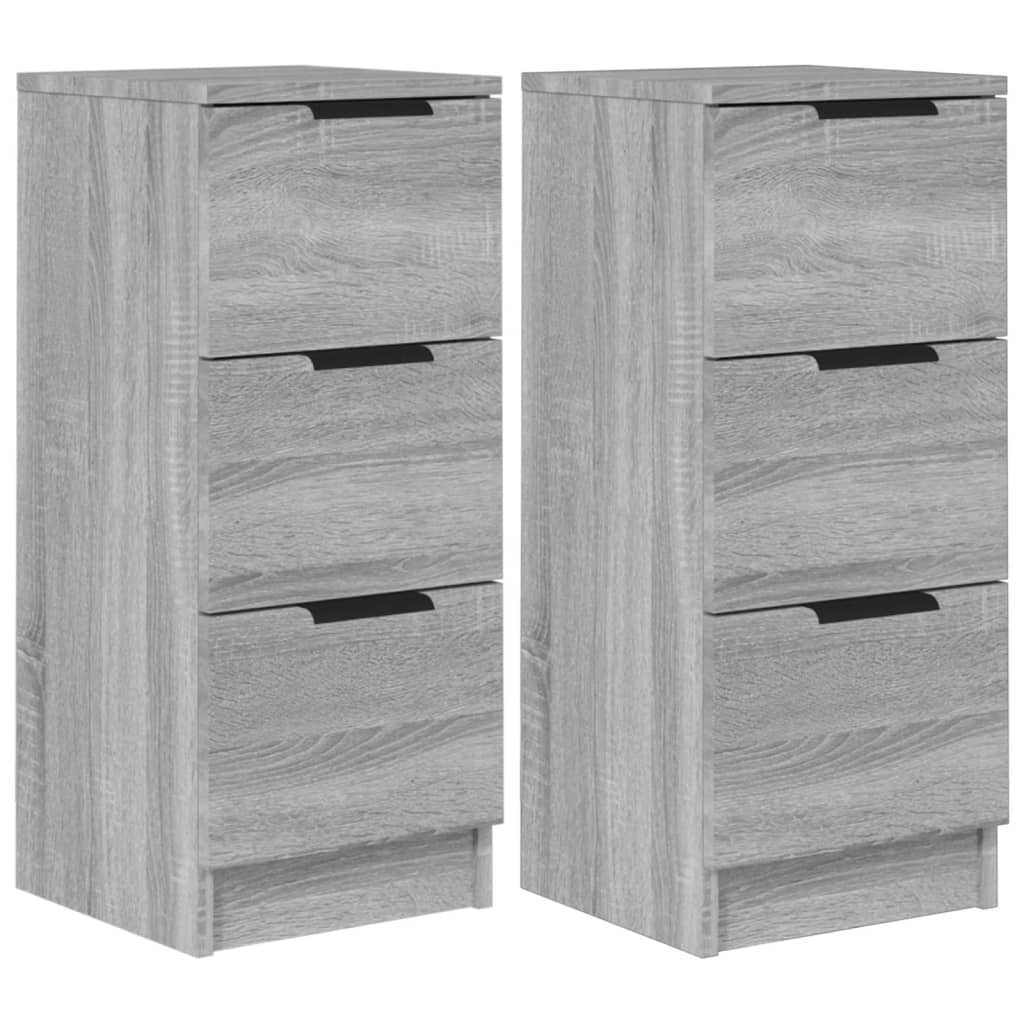 Aparadores 2 pcs 30x30x70 cm madeira processada sonoma cinza