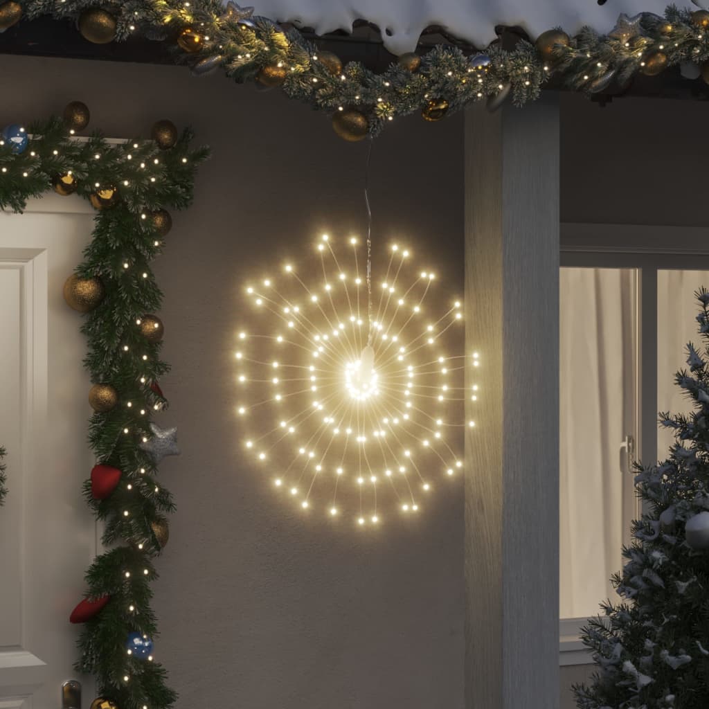 Iluminações estrelares natal 140 leds 2 pcs 17 cm branco quente
