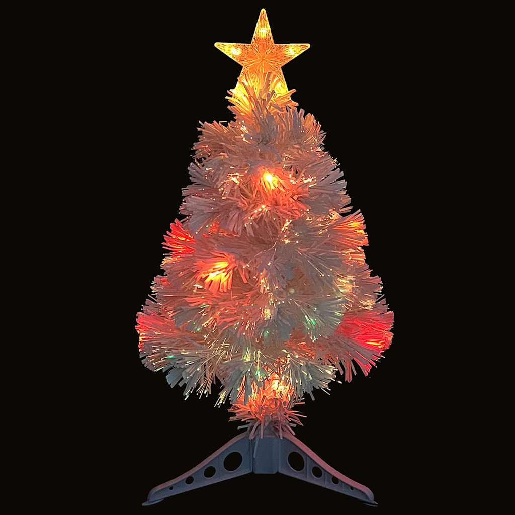 Árvore natal artificial pré-iluminada 64 cm fibra ótica branco
