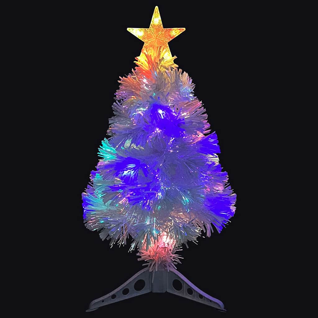Árvore natal artificial pré-iluminada 64 cm fibra ótica branco