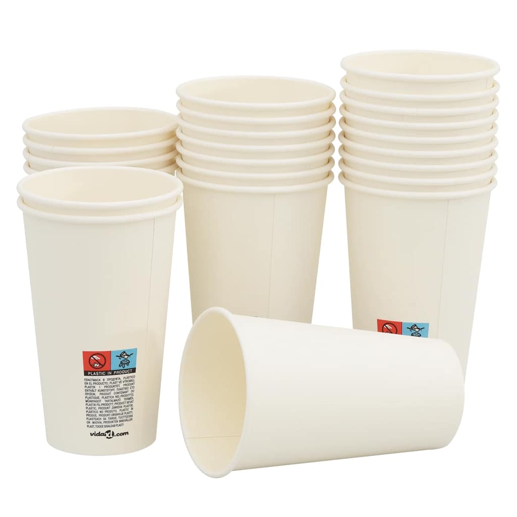 Copos de café de papel 1000 pcs 16oz 400ml branco