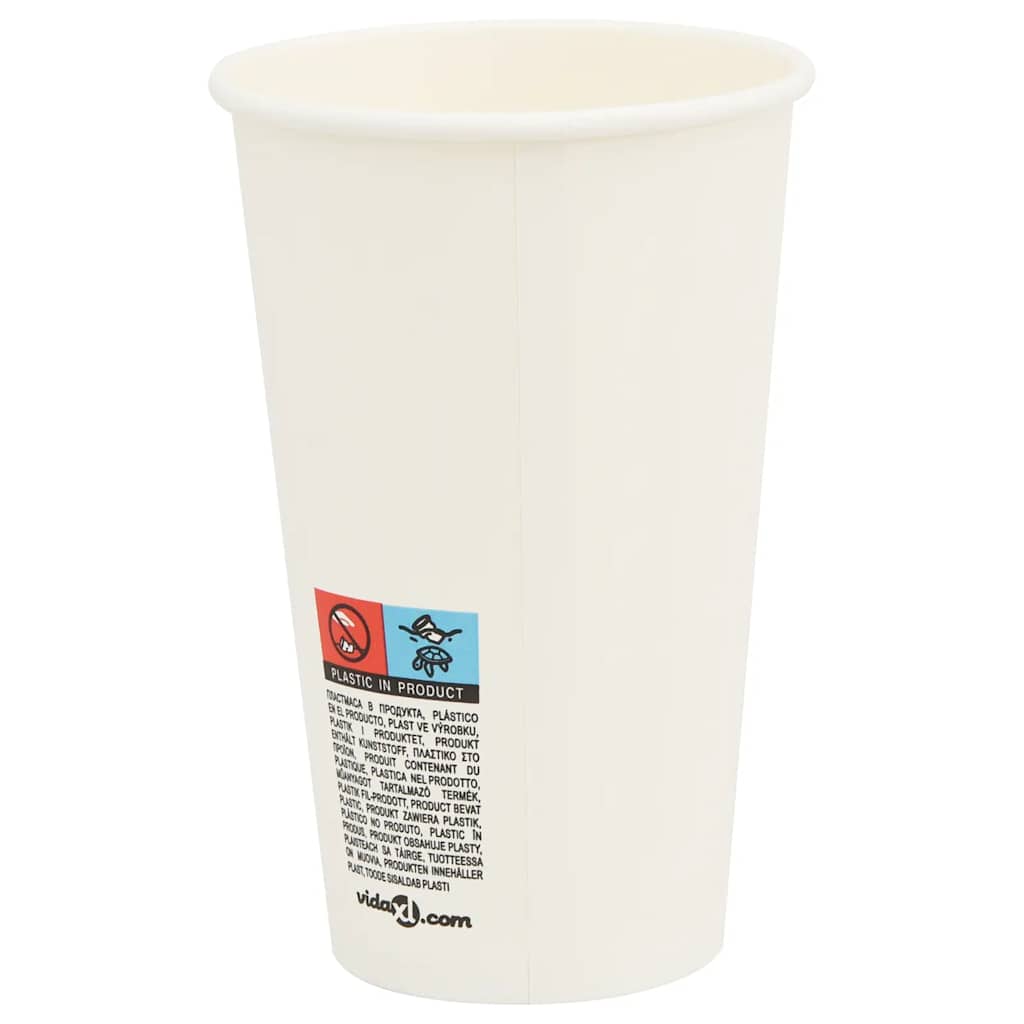 Copos de café de papel 1000 pcs 16oz 400ml branco