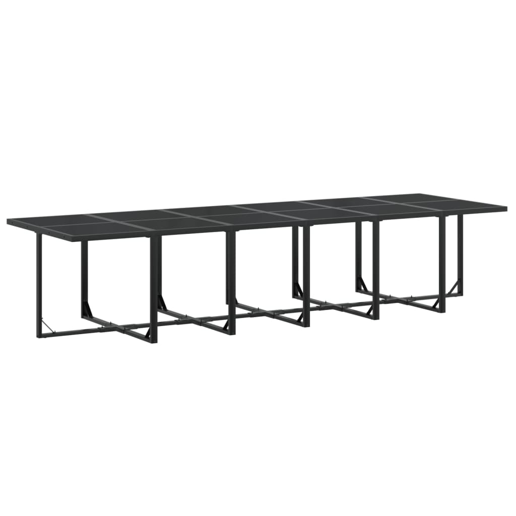 13 Pcs conjunto de jantar para jardim textilene preto