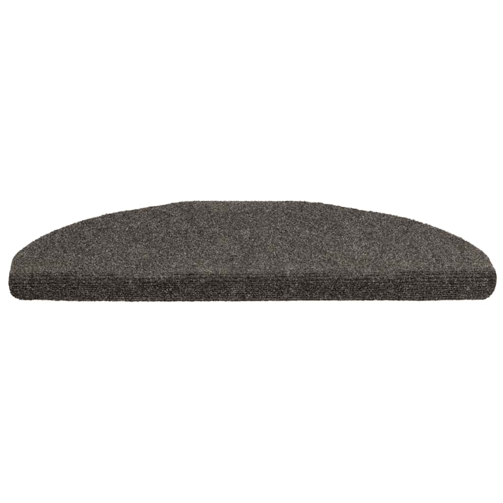 Tapetes de escada autoadesivos 5 peças 65x21x4 cm antracite semicircular grande