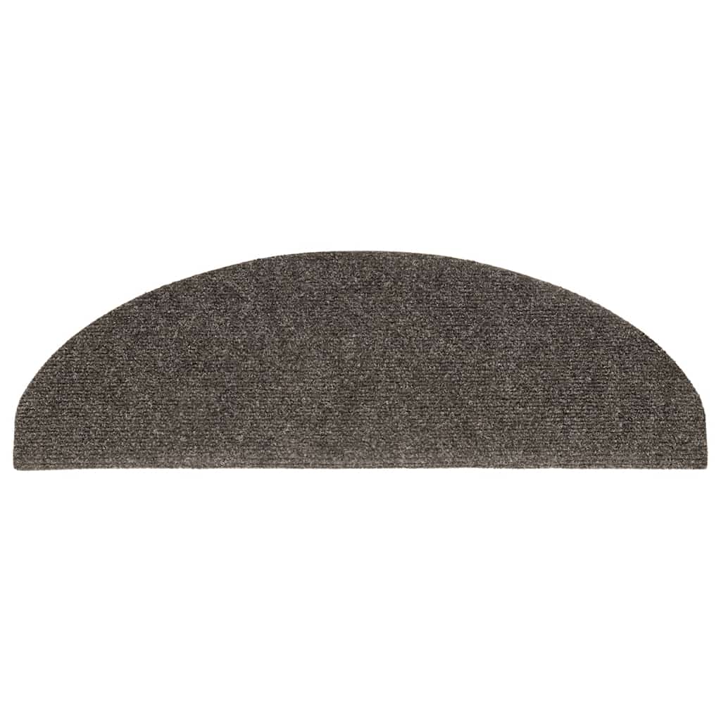 Tapetes de escada autoadesivos 5 peças 65x21x4 cm antracite semicircular grande