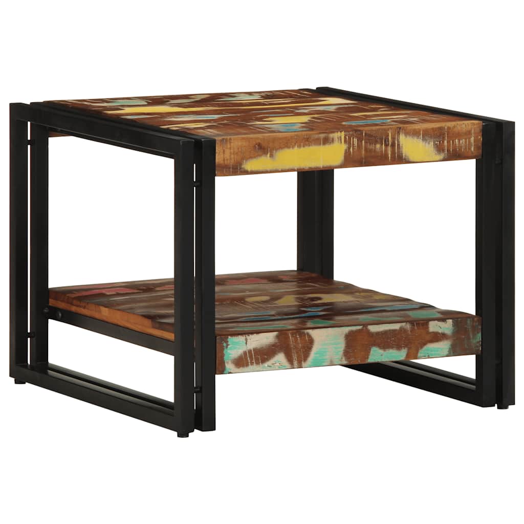 Mesa de centro multicor 50x50x38 cm madeira maciça recuperada