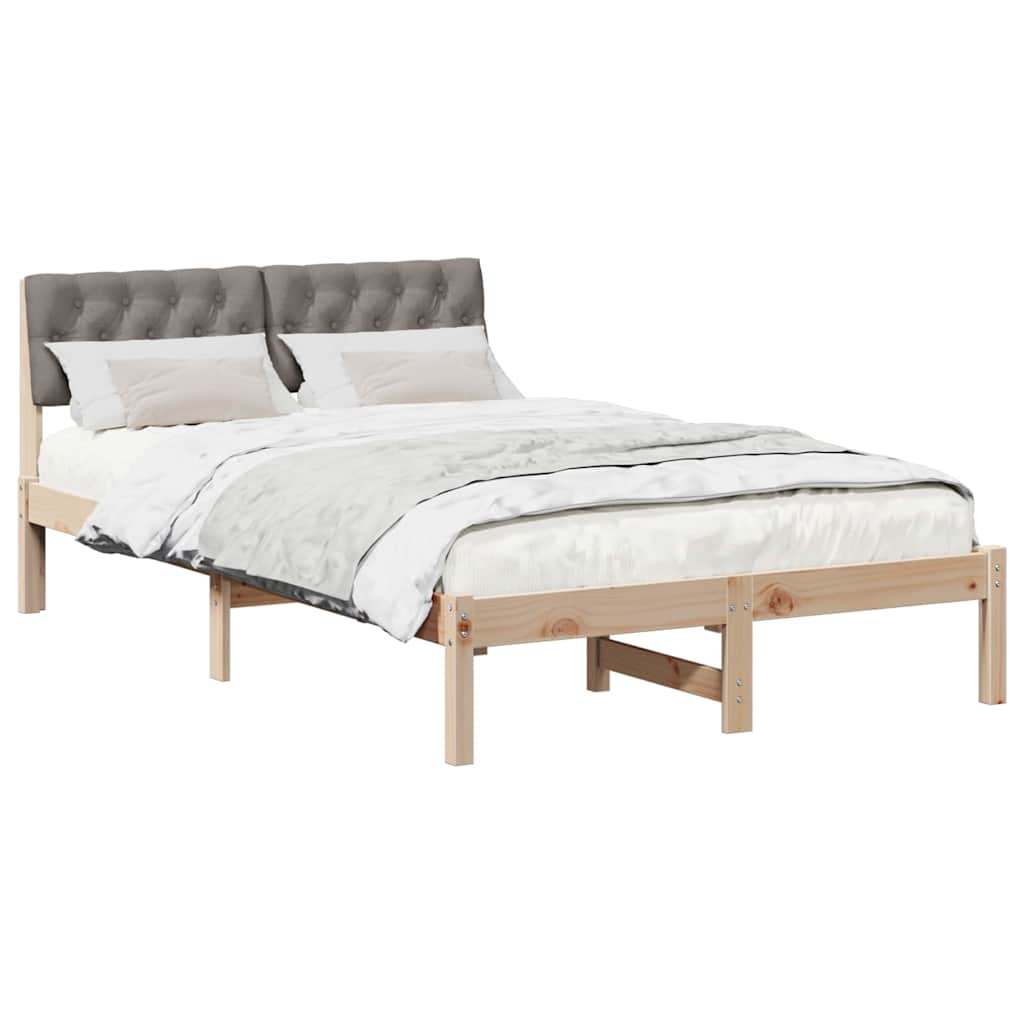Estrutura da cama com cabeceira marrom e taupe 120 x 190 cm