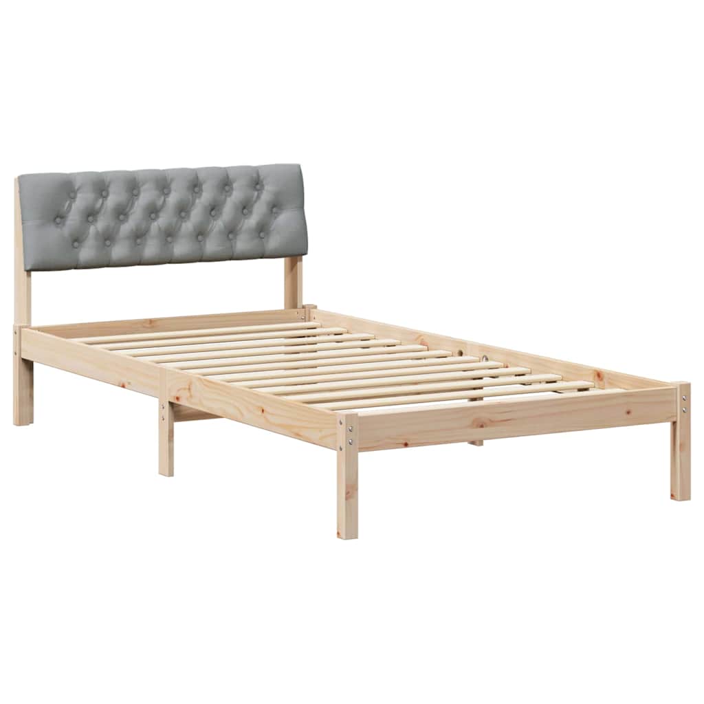 Estrutura da cama marrom e cinza claro 100 x 200 cm