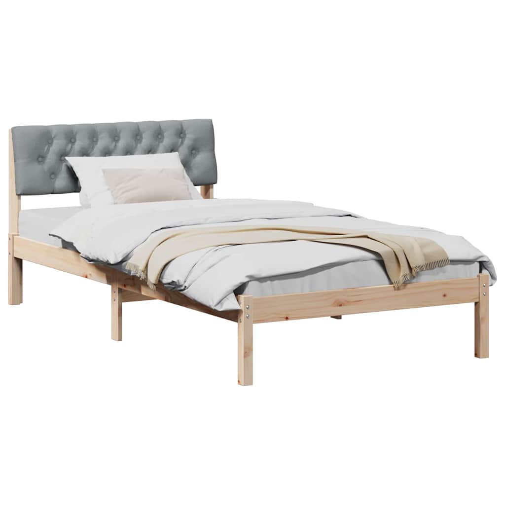 Estrutura da cama marrom e cinza claro 100 x 200 cm