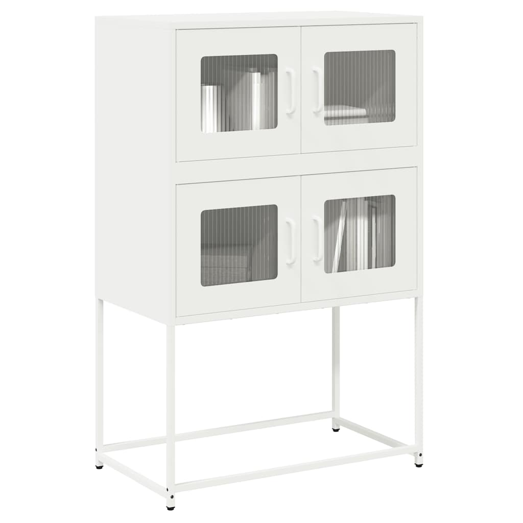 Aparador alto 68x39x107 cm aço branco