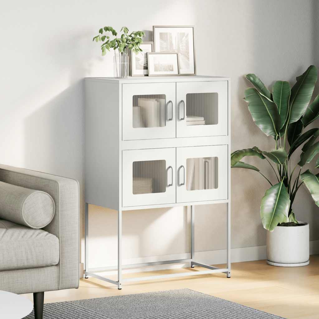 Aparador alto 68x39x107 cm aço branco