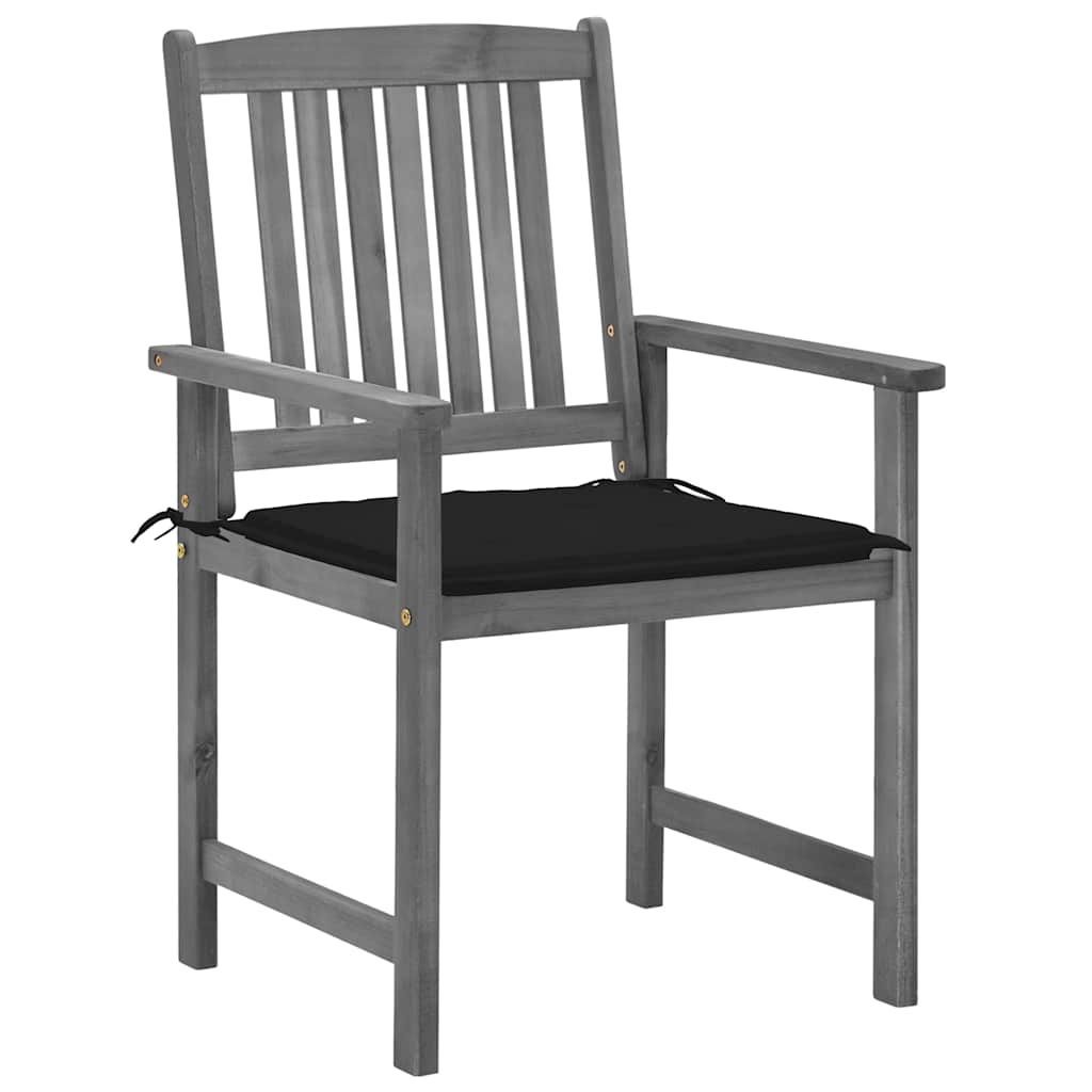 Cadeiras de jardim com almofadões 2 pcs acácia maciça cinza