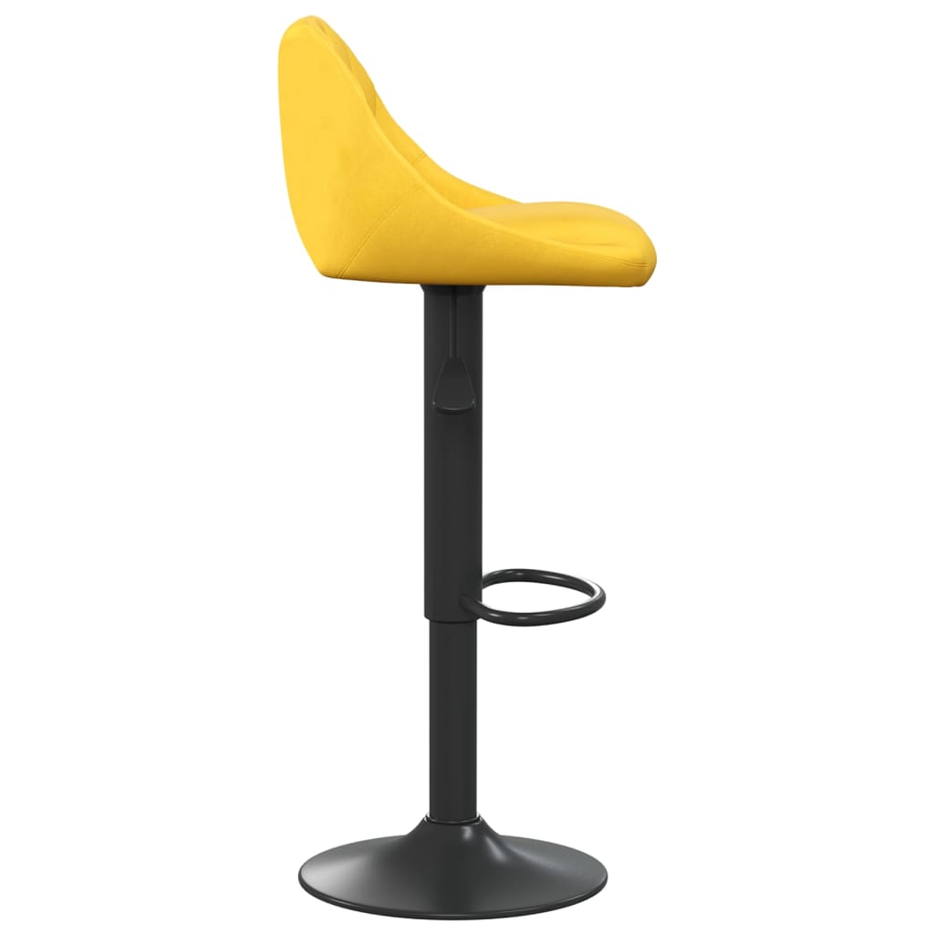 Banco de bar veludo amarelo mostarda