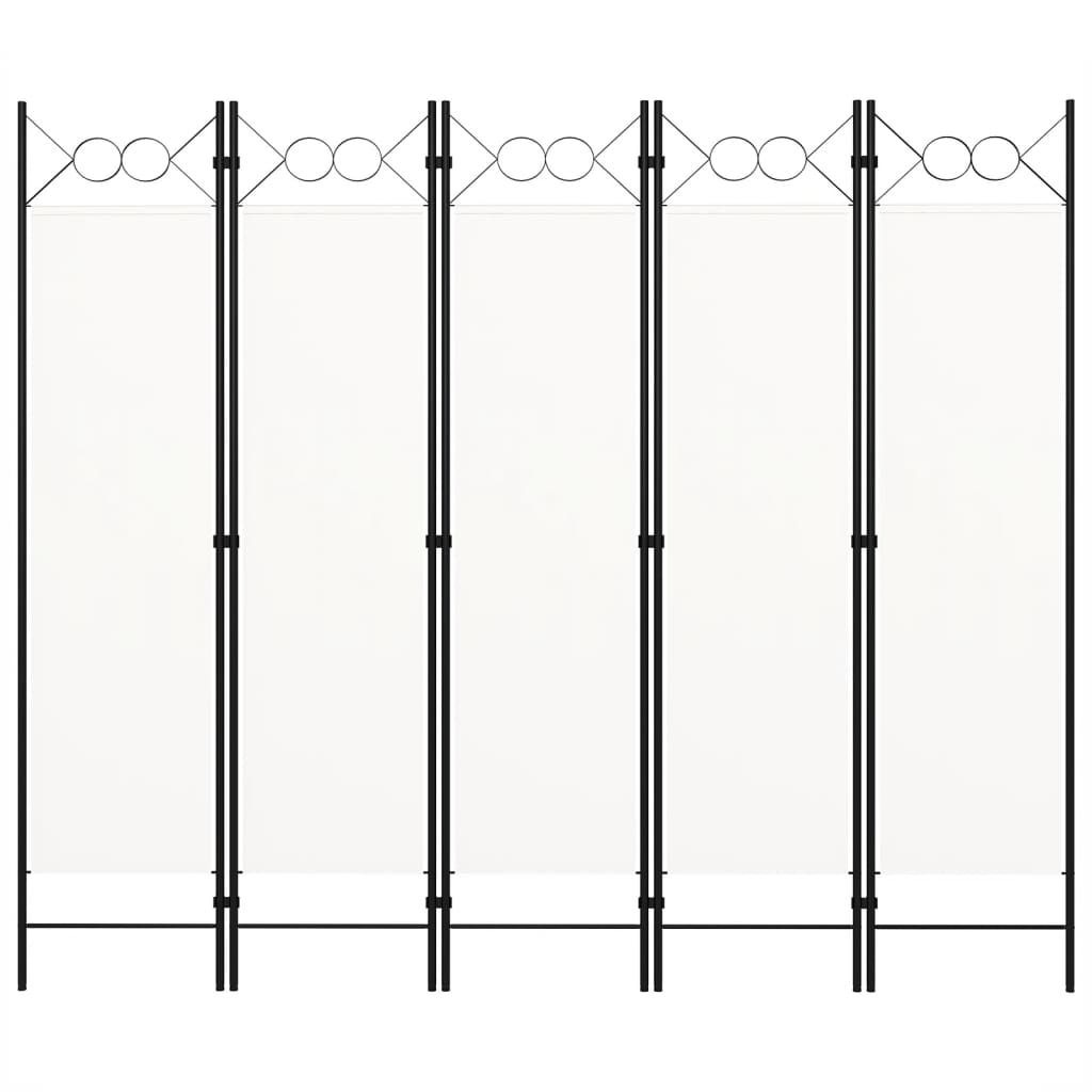 Divisória de quarto com 5 painéis 200x180 cm branco
