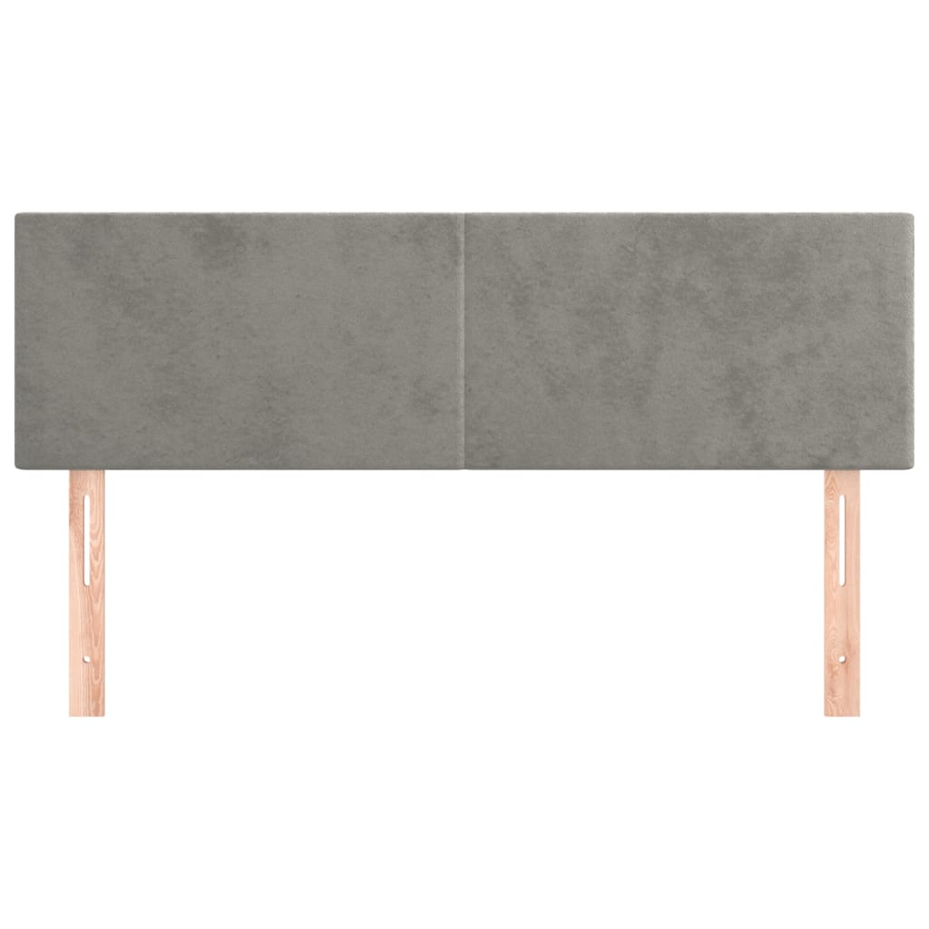 Cabeceiras cinzento-claro 144x5x78/88 cm veludo