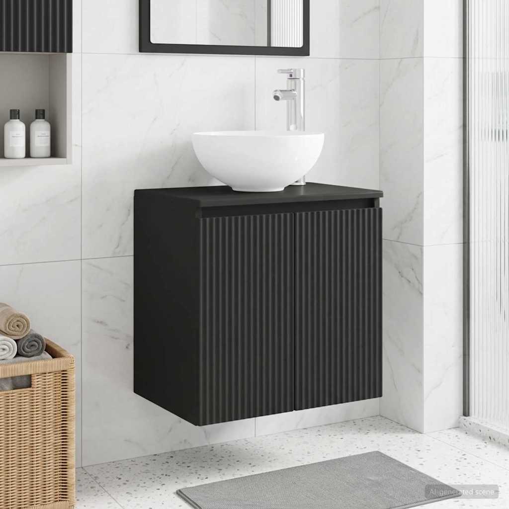 Vaidade com pia suspensa preto 49,5 x 35 x 63 cm