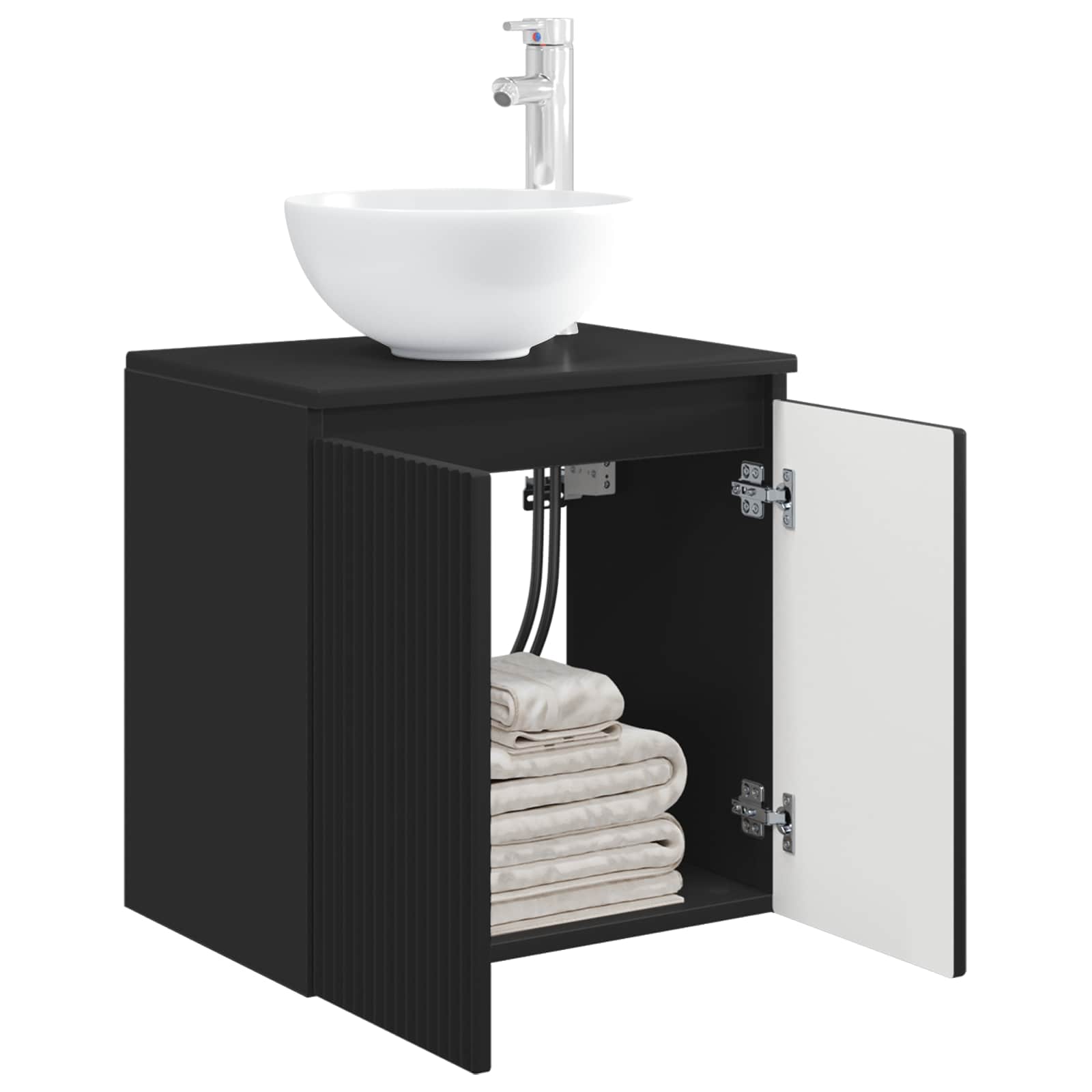 Vaidade com pia suspensa preto 49,5 x 35 x 63 cm