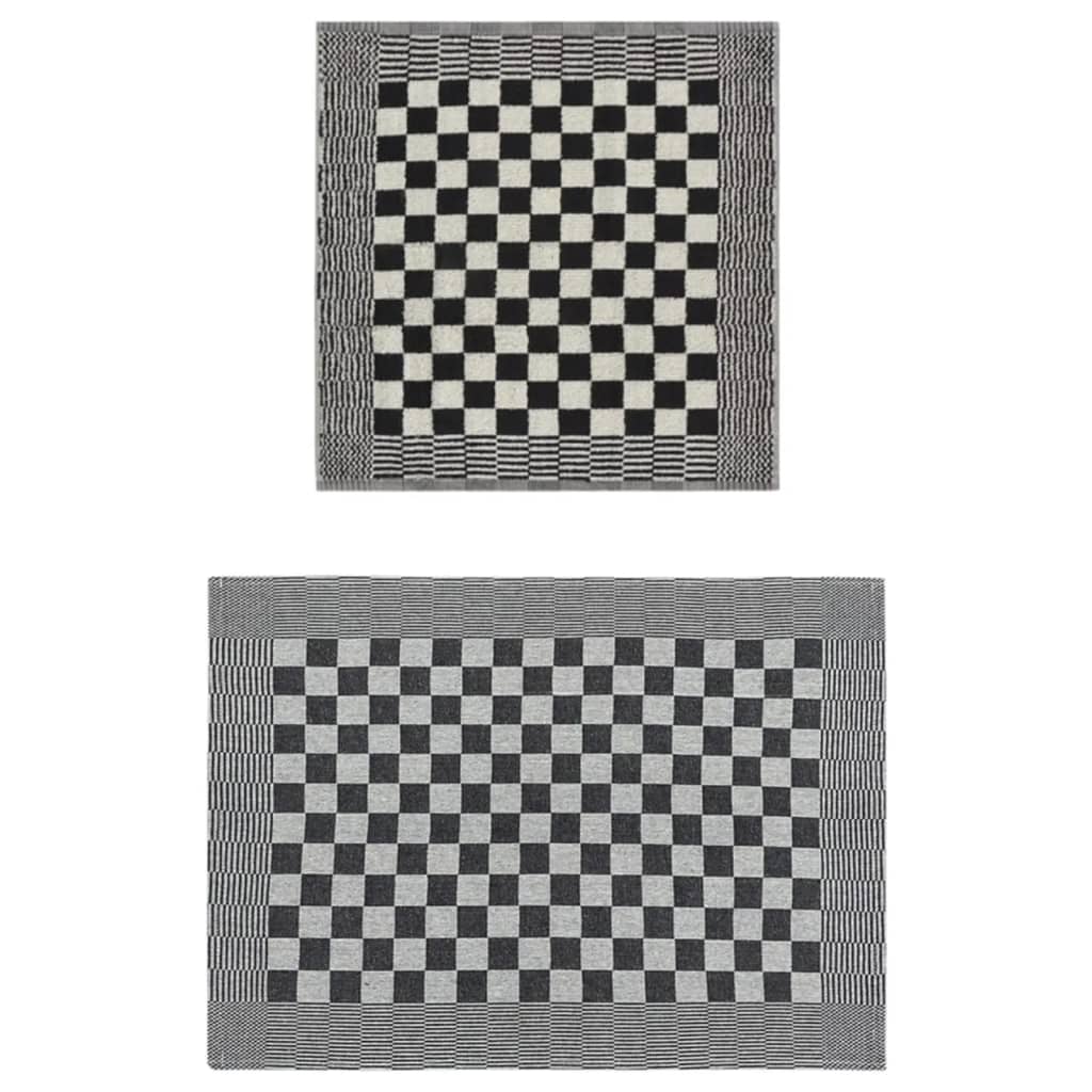 Conjunto de panos de cozinha 10 pcs algodão preto e branco