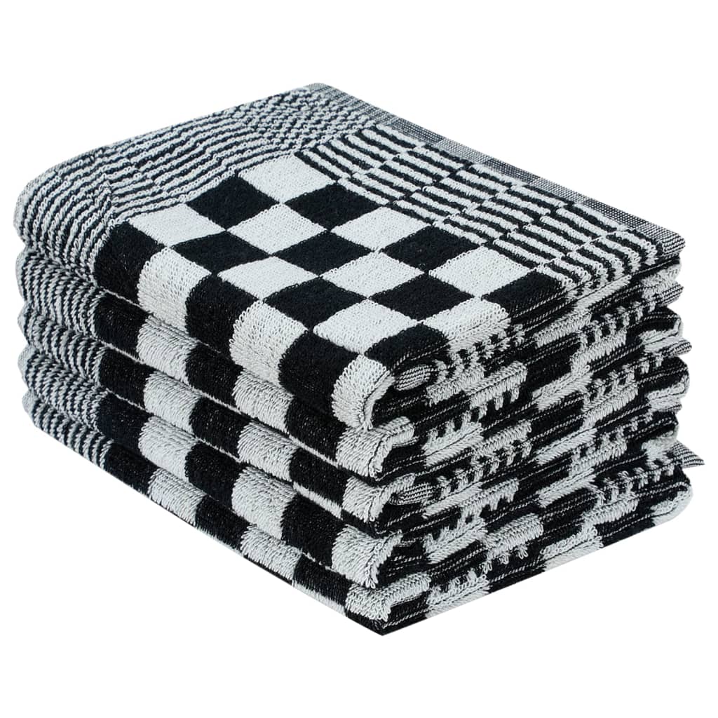 Conjunto de panos de cozinha 10 pcs algodão preto e branco