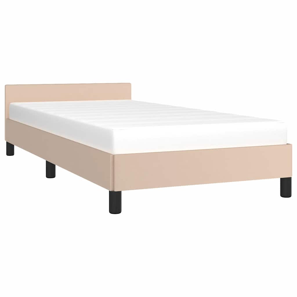 Estrutura cama c/ cabeceira sem colchão 80x200 cm cappuccino