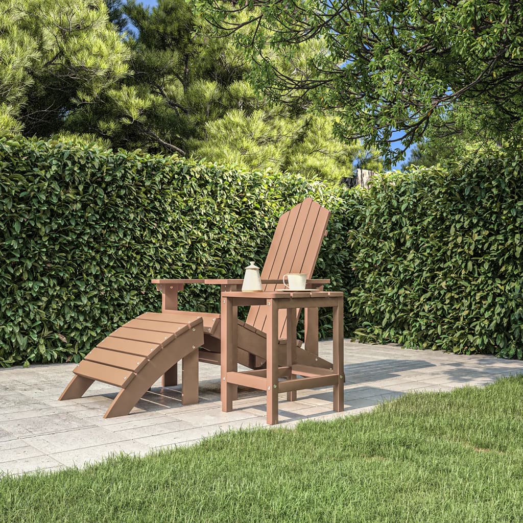 Mesa de jardim adirondack 38x38x46 cm pead castanho