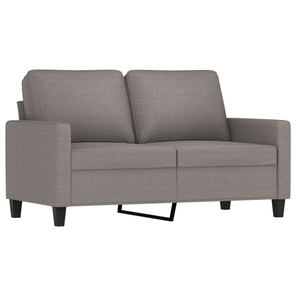 4 Pcs conjunto de sofás com almofadões tecido cinza-acastanhado