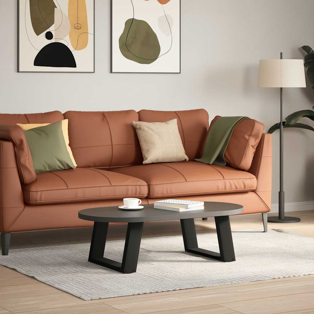 Pés para mesa de centro em formato de u, 2 peças, preto, 50x(30-31) cm, aço