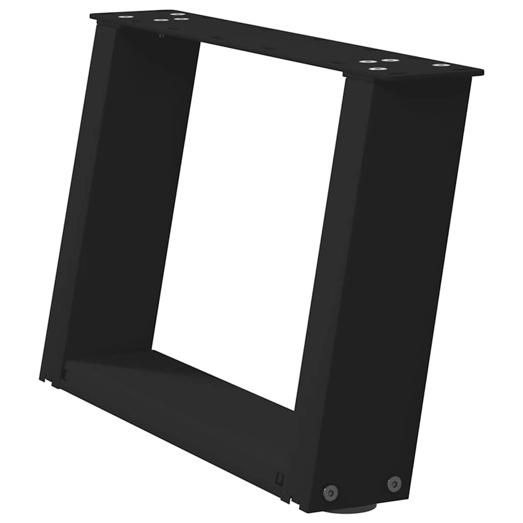 Pés para mesa de centro em formato de u, 2 peças, preto, 50x(30-31) cm, aço