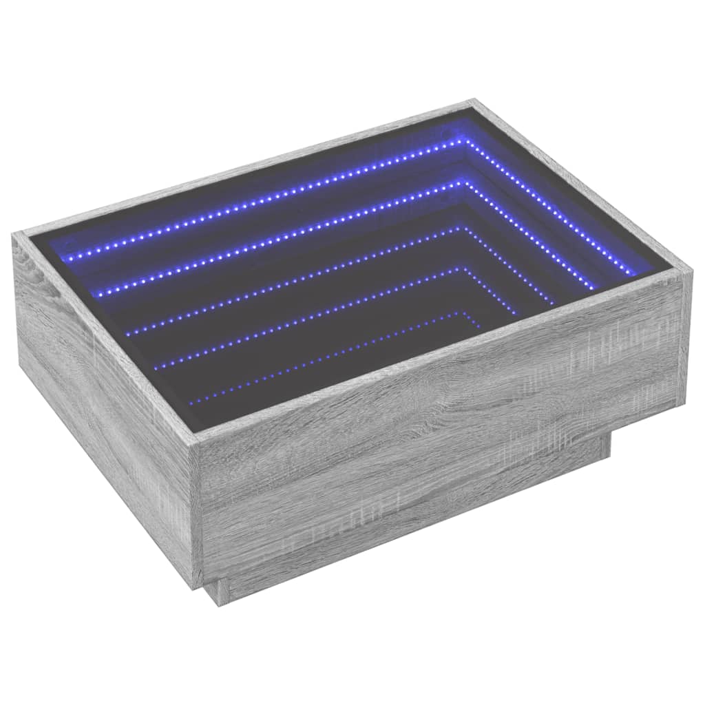 Mesa de centro c/ leds 70x50x30 cm derivados de madeira