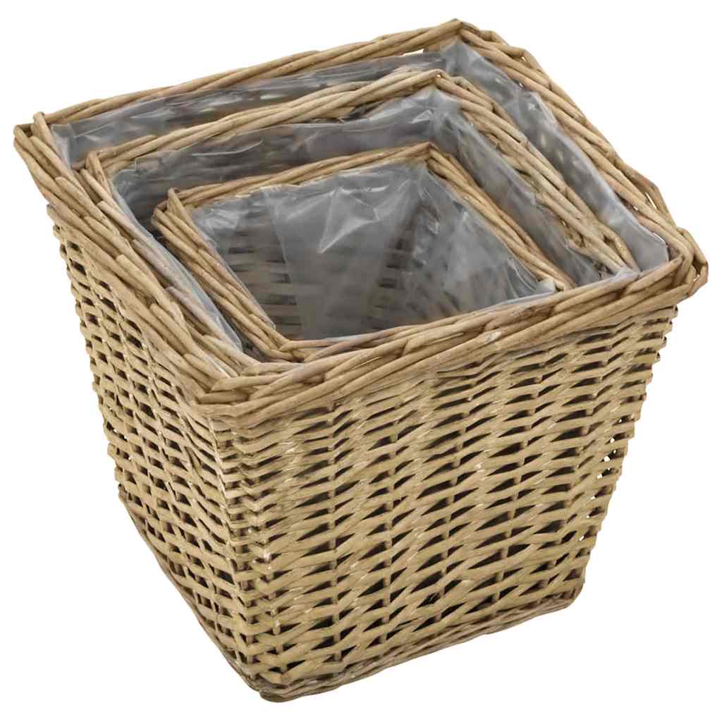 Cestos para vasos 3 pcs vime com forro em PE