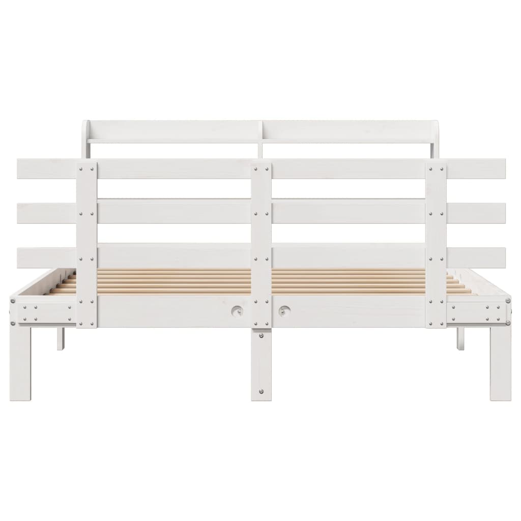 Estrutura de cama c/ cabeceira sem colchão 140x200 cm branco