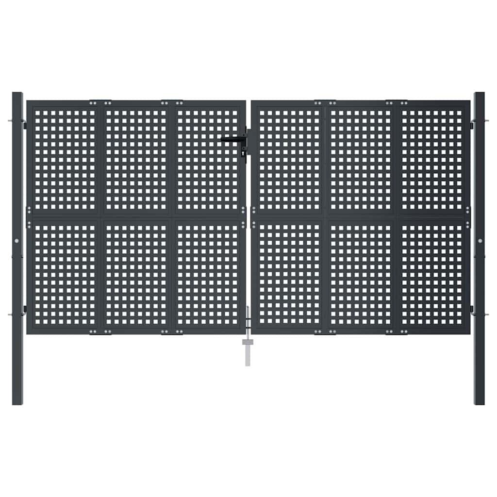 Portão de jardim em aço antracite 300x150 cm