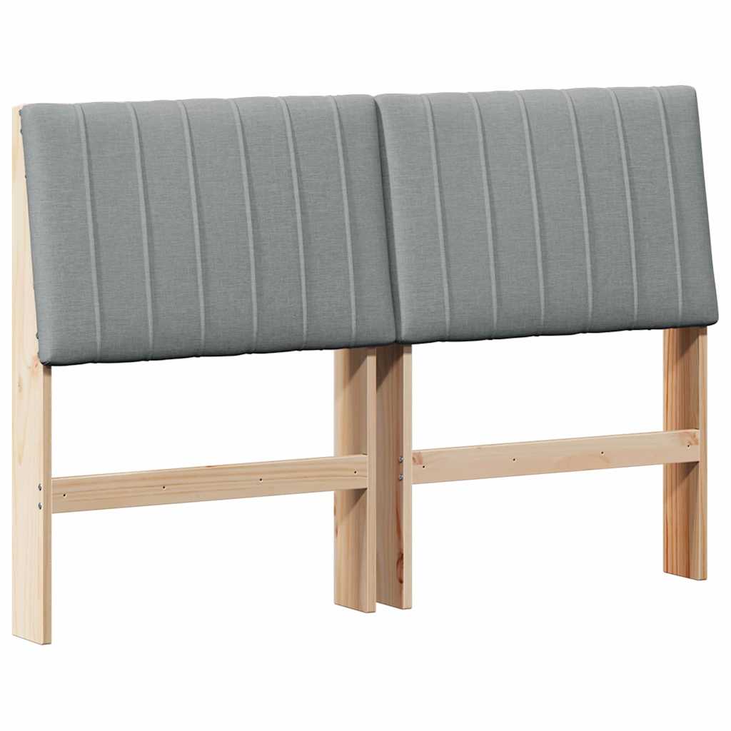 Cabeceira estofada cinzento-claro 135 cm