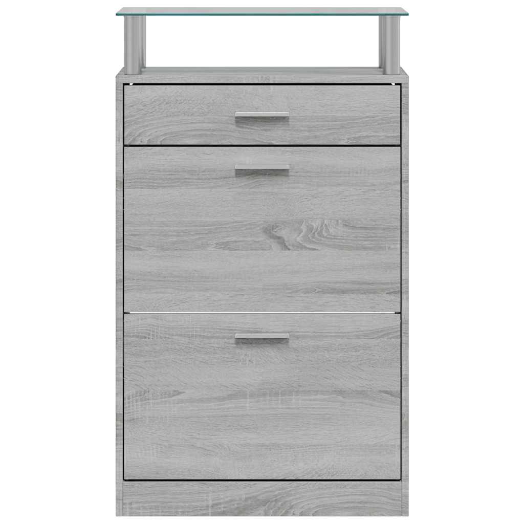 Sapateira 63x24x104 cm derivados de madeira sonoma cinza