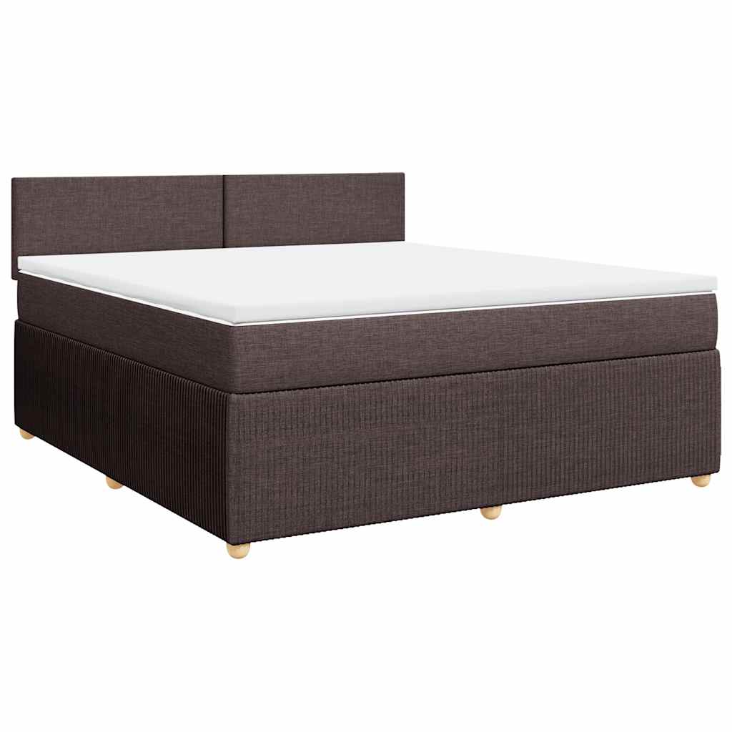 Cama com molas/colchão 180x200 cm tecido castanho-escuro