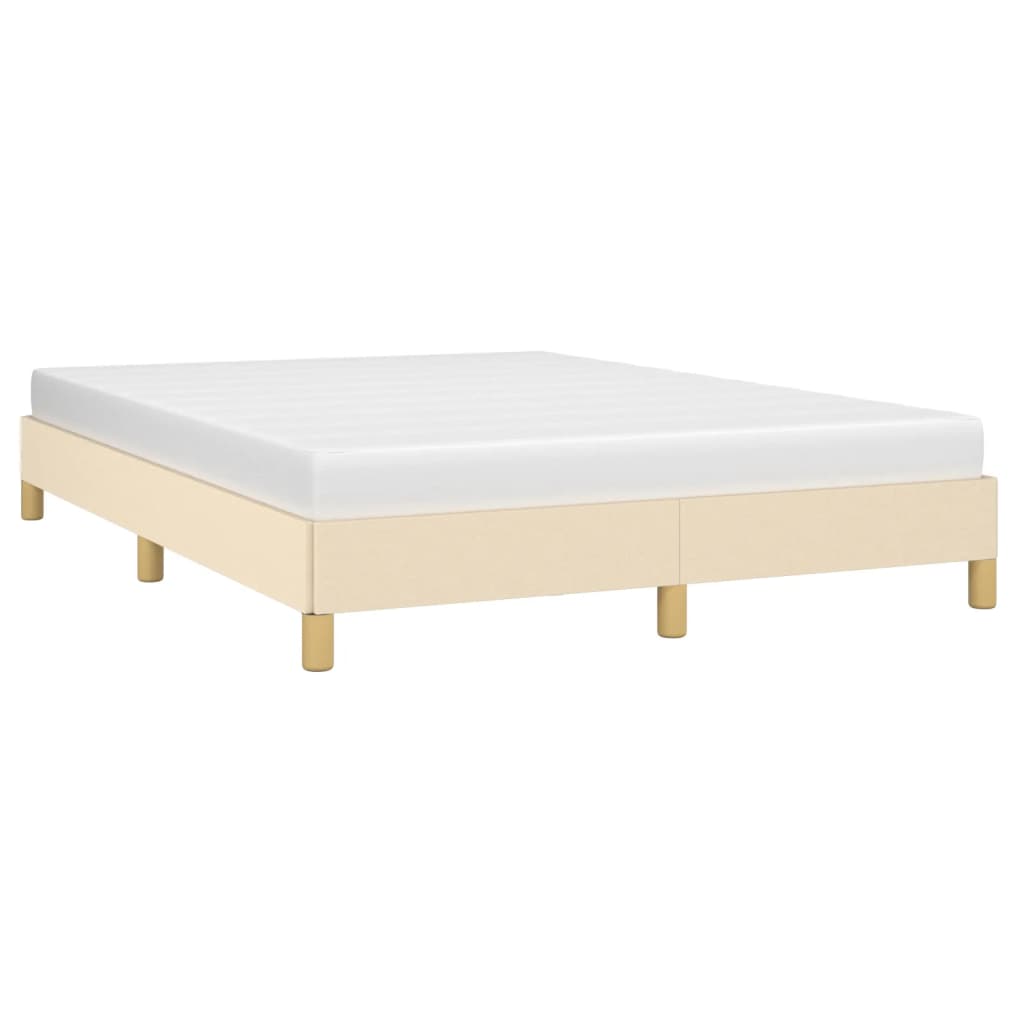 Estrutura de cama sem colchão 140x200 cm tecido cor creme