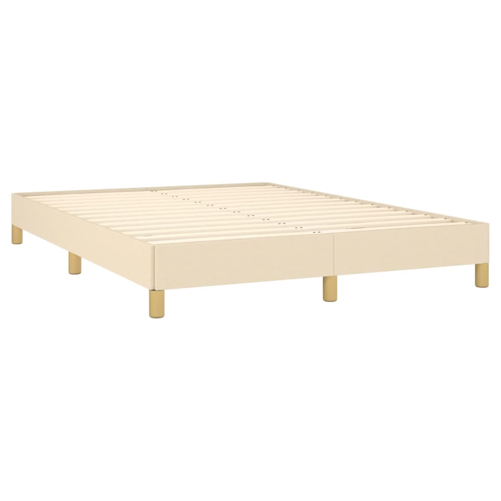 Estrutura de cama sem colchão 140x200 cm tecido cor creme