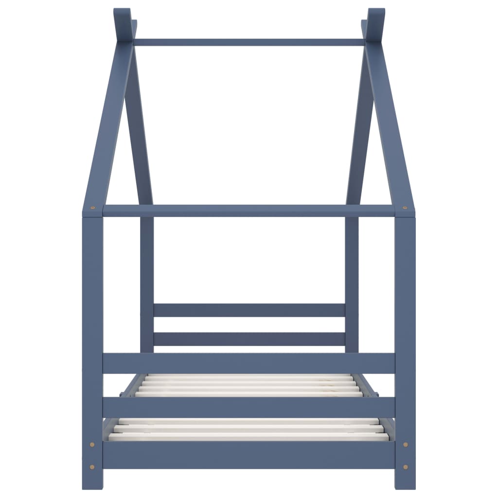 Estrutura de cama para crianças 90x200 cm pinho maciço cinzento