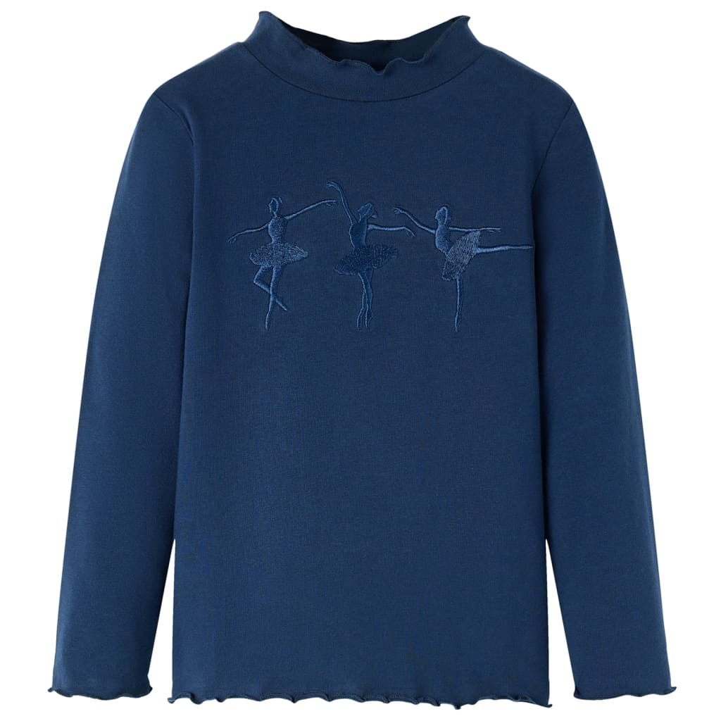 T-shirt de manga comprida para criança azul-marinho 104