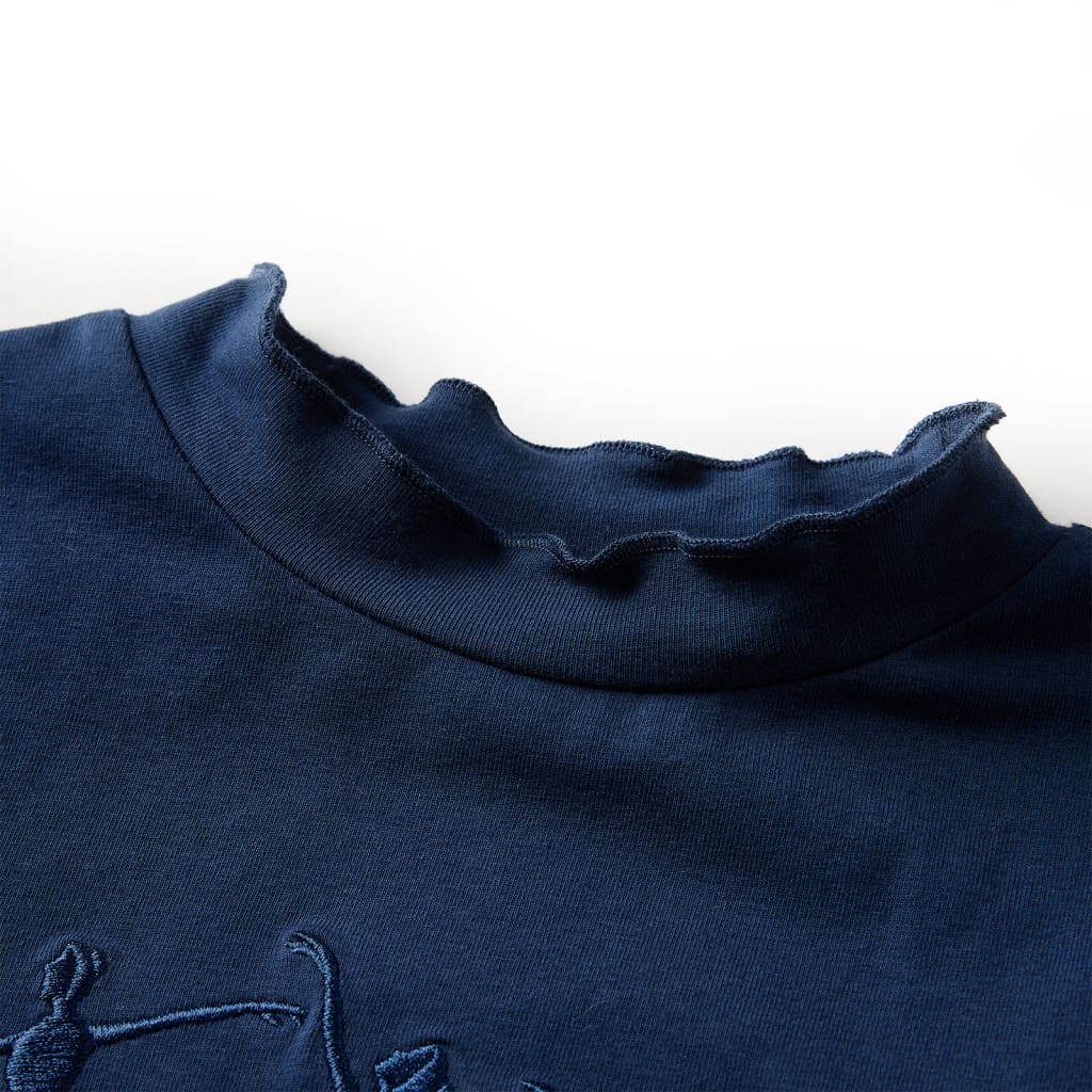 T-shirt de manga comprida para criança azul-marinho 104