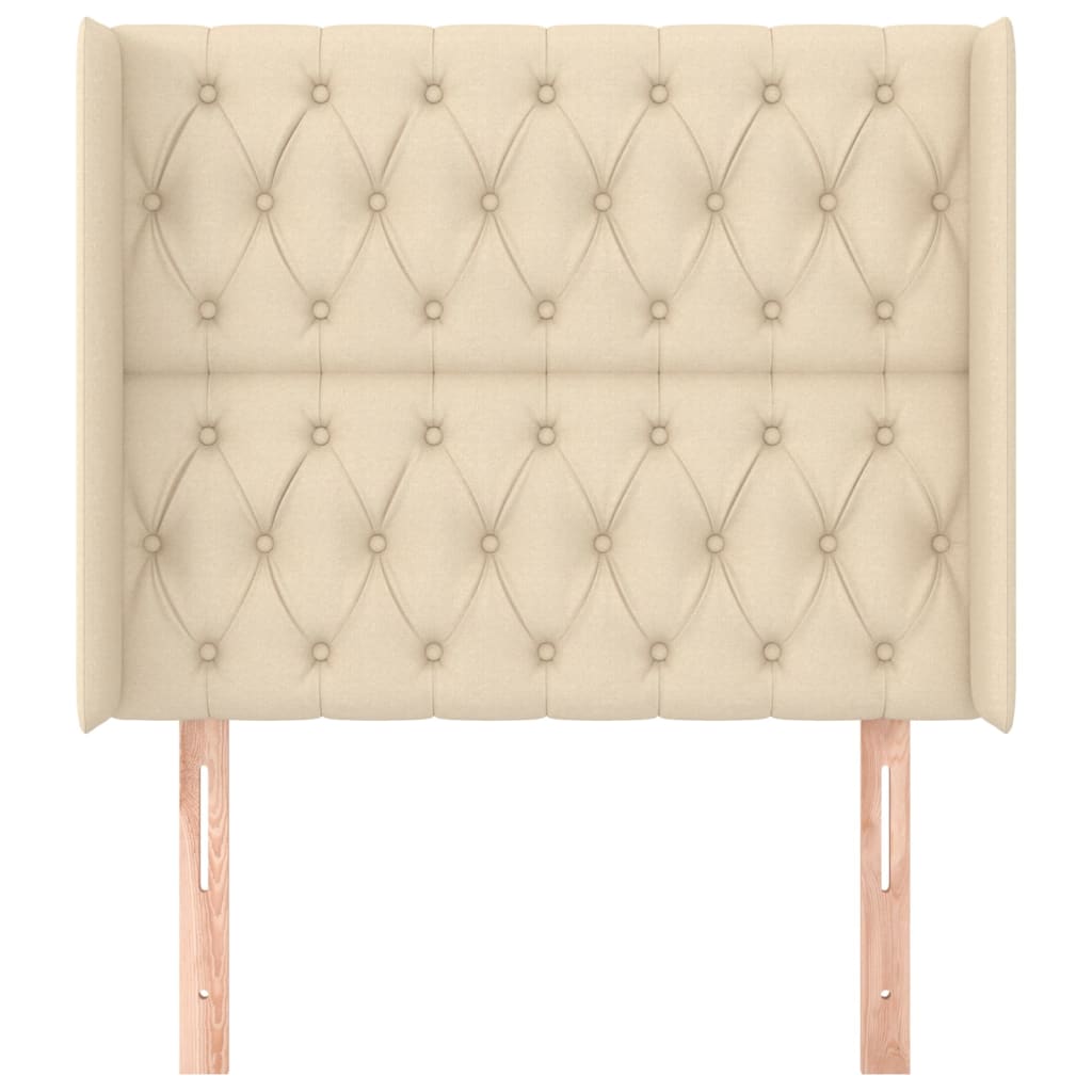 Cabeceira de cama c/ abas tecido 103x16x118/128 cm creme