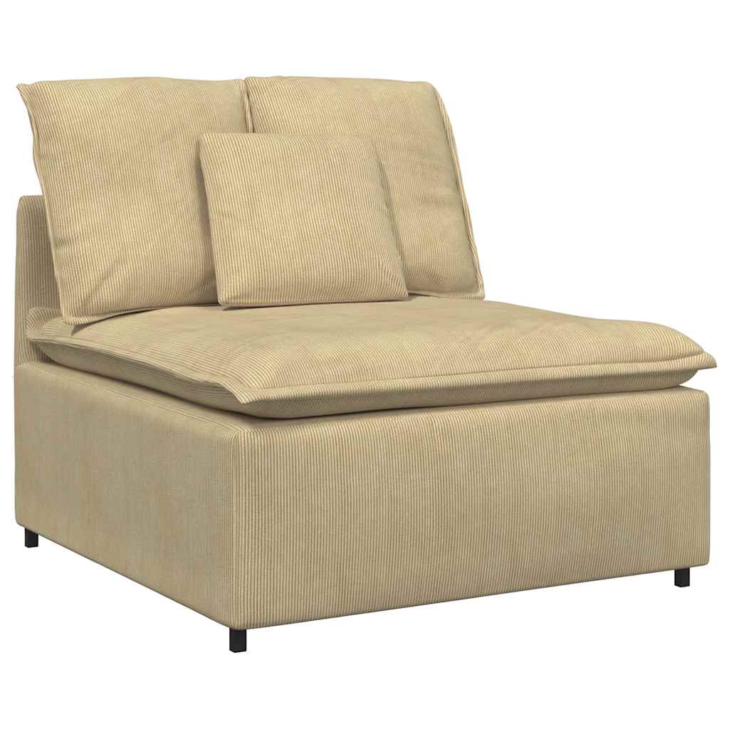 Sofá modular com pufes e almofadas verde cinzento