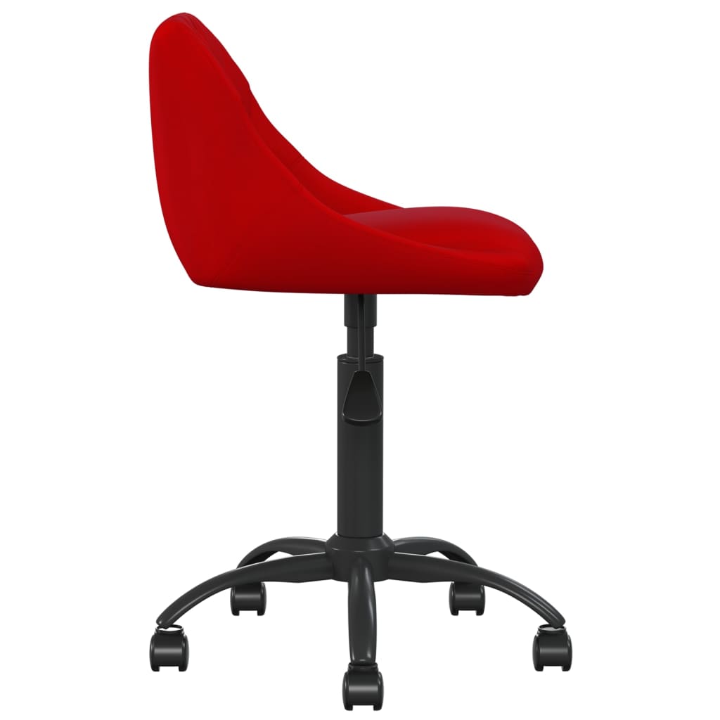 Cadeira de escritório veludo vermelho tinto