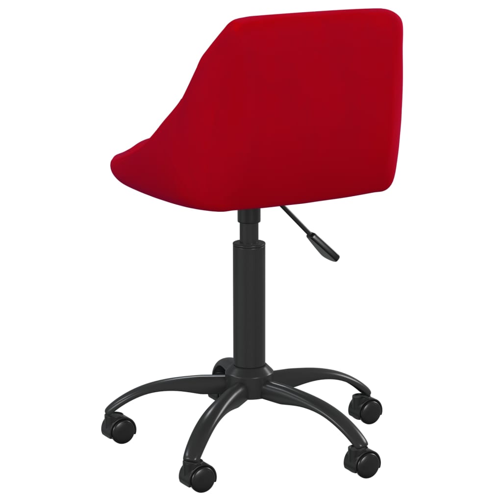 Cadeira de escritório veludo vermelho tinto