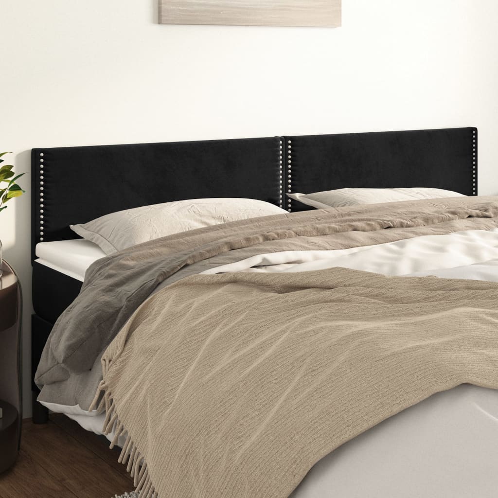 Cabeceiras preto 200x5x78/88 cm veludo