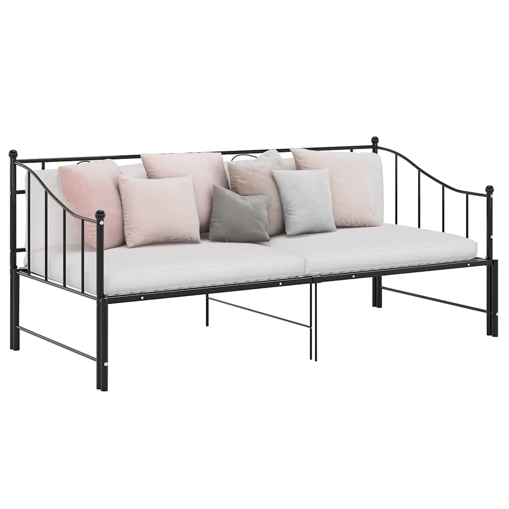 Estrutura sofá-cama de puxar 90x200 cm metal preto