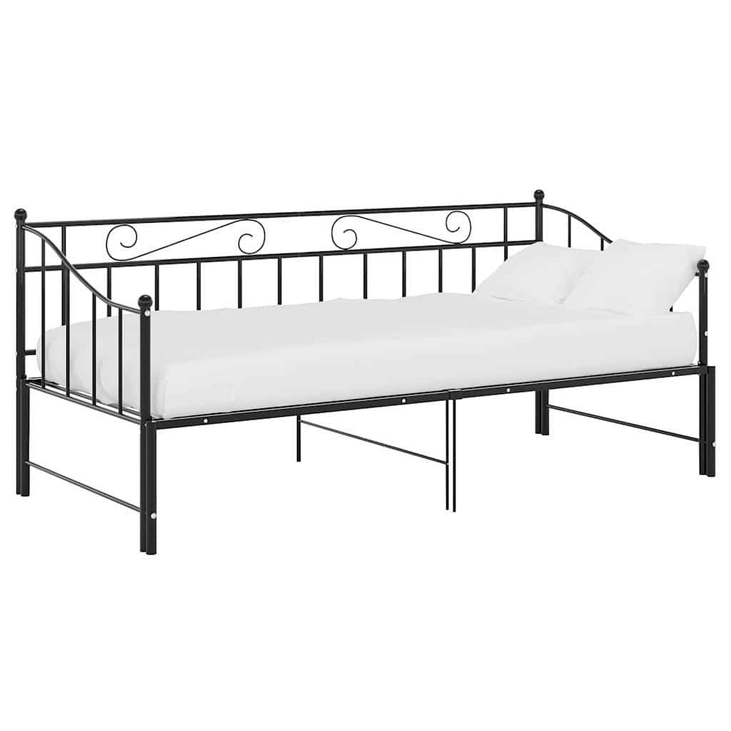 Estrutura sofá-cama de puxar 90x200 cm metal preto