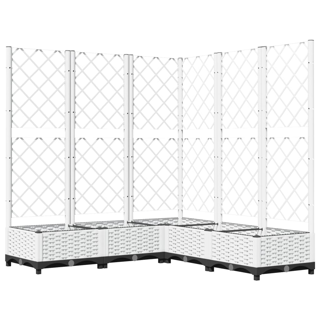 Vaso/floreira jardim c/ treliça 120x120x121,5 cm PP branco